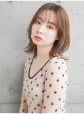 外ハネボブ×透明感ベージュカラー