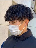 フェザーパーマサーフカール刈り上げセンターパート