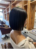20代30代大人可愛い髪質改善グレージュストレートボブ透明感