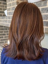 トップヘアーラウンジ 知立(TOP HAIR Lounge)&nbsp;知立くびれミディアムレイヤー外ハネ艶髪アプリコットオレンジ