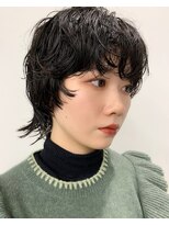 レコ 渋谷(LECO)&nbsp;黒髪ウルフパーマ