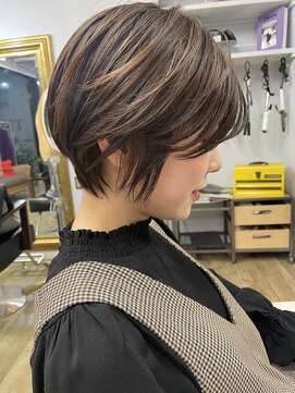 ヌード(NUDE) 「NUDE」#20代30代40代ショートボブ ベージュ 前髪なしショート