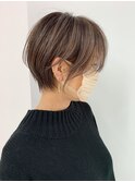 【mee.】グレージュハイライトベージュ 耳掛けマッシュショート