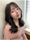 20代30代大人かわいいセミロングヘア★ラベージュ