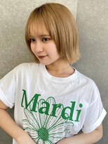 ロンドシェリ 仙台(Lond Cheri)&nbsp;ケアブリーチ/グレーベージュ/デザインカラー/斜めバング[仙台]