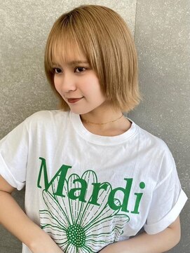 ロンドシェリ 仙台(Lond Cheri) ケアブリーチ/グレーベージュ/デザインカラー/斜めバング[仙台]