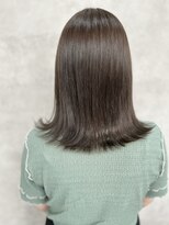 ルノン フィージュ(LUNON fieju)&nbsp;オリーブグレージュ/髪質改善/切りっぱなしボブ/ブリーチなし