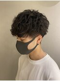 スパイラルパーマ刈り上げ黒髪カジュアルヘアくせ毛カット