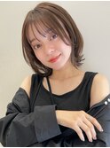 くびれボブパーマ 外ハネ シースルーバング フェイスレイヤーt86