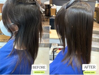アリシアヘアー(ARISHIA hair)の写真/◇地毛風ストレート◇話題の酸性ストレートが自慢★実力スタイリストが丁寧に施術♪
