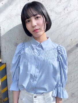 ニューポリシー(NEWpOLICY) 小顔似合わせカット×ブルーブラックカラー