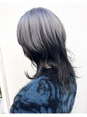 デザインカラーシルバーグレー/グレージュ/ロングウルフ/個性的
