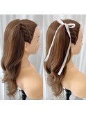 編み込みハーフツイン