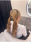 編み込みツインテール