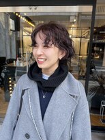 ジリ(JILI) くせ毛風パーマ×暖色ブラウンカラー▽福永