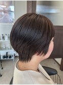 大人丸みショート×ナチュラルアッシュブラウン