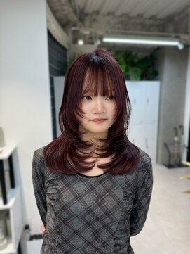 ザ シェノン ウメダ(THE CHAINON UMEDA) ミルクティーブロンド/ダークブルー/デジタルパーマ/心斎橋