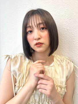 カバーヘアアンドスパ ブリス 浦和(COVER HAIR&SPA bliss) 夏ミニボブ/切りっぱなしボブ/暗髪/似合わせブリーチなしp浦和