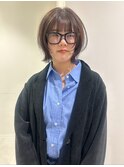 ボブ/ピンクブラウン
