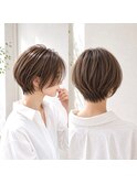 30代、40代/丸みくびれショートボブ×白髪染めハイライト/大宮