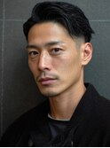 七三分け アップバング 眉毛カット ビジネスヘア 30代 バーバー