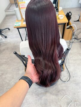 ザ ファースト(The FIRST) 深みカシスブラウン×ゆる巻きロング