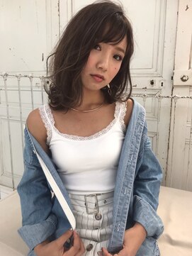 アンダーバーホワイト 天王寺阿倍野店(_WHITE) ゆるふわセミディ大人ハイライトグレージュ