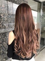 ヘアー カフナ 京急蒲田店(hair kahuna)&nbsp;【透明感】バレイヤージュ×ピンクベージュ