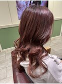 ロング×コントラストカラー　パープル　レッド
