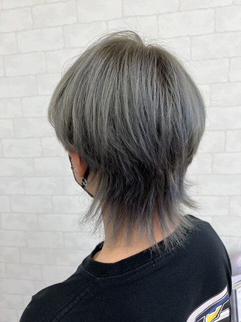 【iikanji hair】マッシュウルフ×シルバーグレー