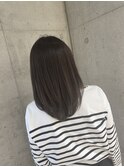 ミディアムワンカール　暗髪ベージュ　おおたかの森