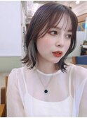 大人可愛い20代30代40代韓国くびれボブ×シアーグレージュ