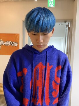 ルーム(Loom.) 韓国風マッシュダブルカラーブルースタイル