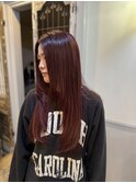 ボルドーチェリー レイヤースタイル