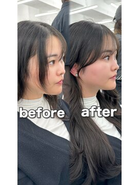 アマトウキョウ アユンチェ(AMA TOKYO×AYUNCHE) 前髪顔まわり韓国ヘアレイヤーカットサイドバンク2wayバンク韓国