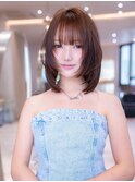 ウルフボブ髪質改善ストレート顔周りレイヤーカット前髪縮毛矯正