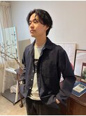 メンズパーマ　センターパート　ニュアンスパーマ　担当桜桃
