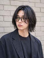 クラシコ 錦糸町(CLASSICO) ロングバングメガネメンズ無造作ボブ前髪なしハーフアップ