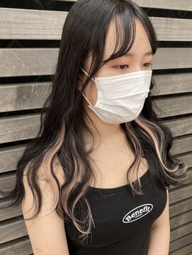 ヘアー アレス(hair ales) 黒髪インナーエクステ☆ ペールピンクcolor