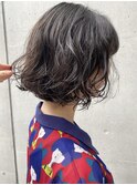 【三ツ井純】黒髪 無造作パーマ ボブ 20代30代 愛されモテパーマ