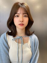 シースルーバング韓国風くびれヘア【肥田亜沙美】
