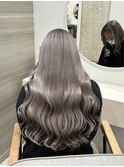 艶髪グレー/グレーベージュ/アッシュ/レイヤーロング