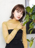 【La fith】グレーベージュ×切りっぱなしボブ