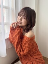 サンクチュアリ ウィズエデン 京橋店(Sanctuary with eden)&nbsp;ボルドーブラウンカラー×くびれボブヘア