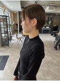 大人可愛いショコラブラウンダブルカラーショートヘア