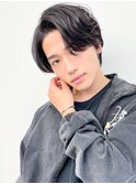 爽やかナチュラルパーマセンターパート清潔感
