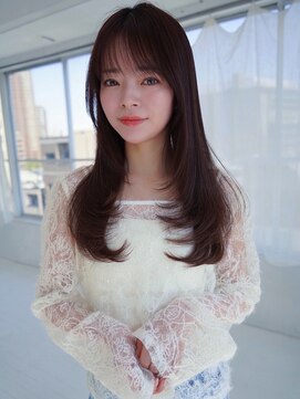 アンジェリカ 尼崎店(ANGELICA) ANGELICA ピンクブラウン 顔まわりレイヤー 大人かわいい
