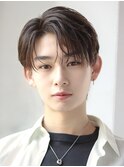 フェザーパーマセンターパートニュアンスパーマ韓国マッシュ黒髪