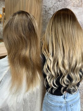 エルバイイエローコーン(ell by YELLOW CORN) 10代20代30代/シールエクステ/ギャル/ハイトーン/ダブルカラー