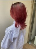 レイヤーカットストロベリーレッドレッドカラー北千住